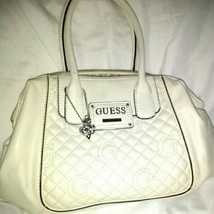 Guess all white purse
